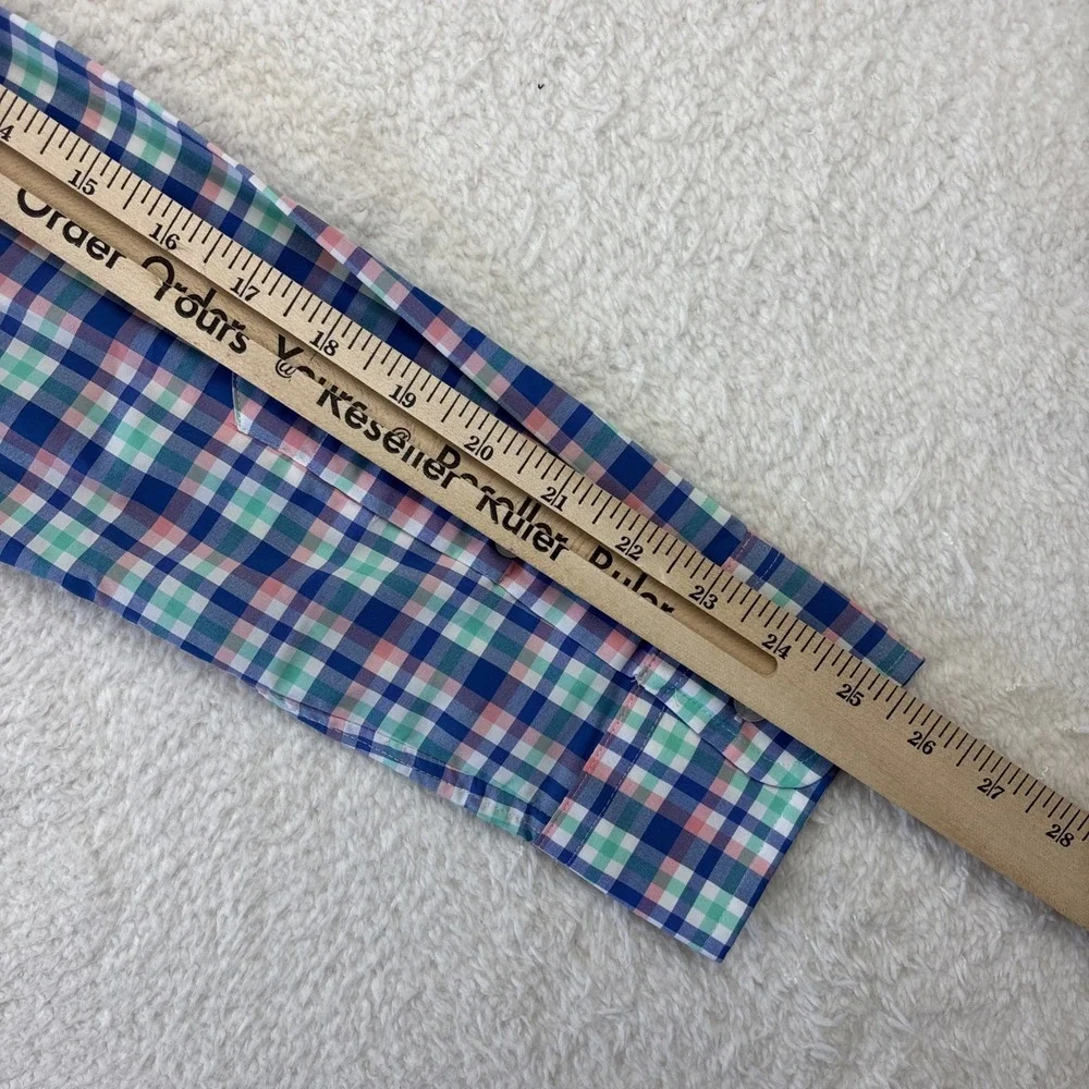 VINEYARD VINES Performance Mens Long Sleeve Shirt Medium Plaid Slim-Fit Button - Picture 9 of 13